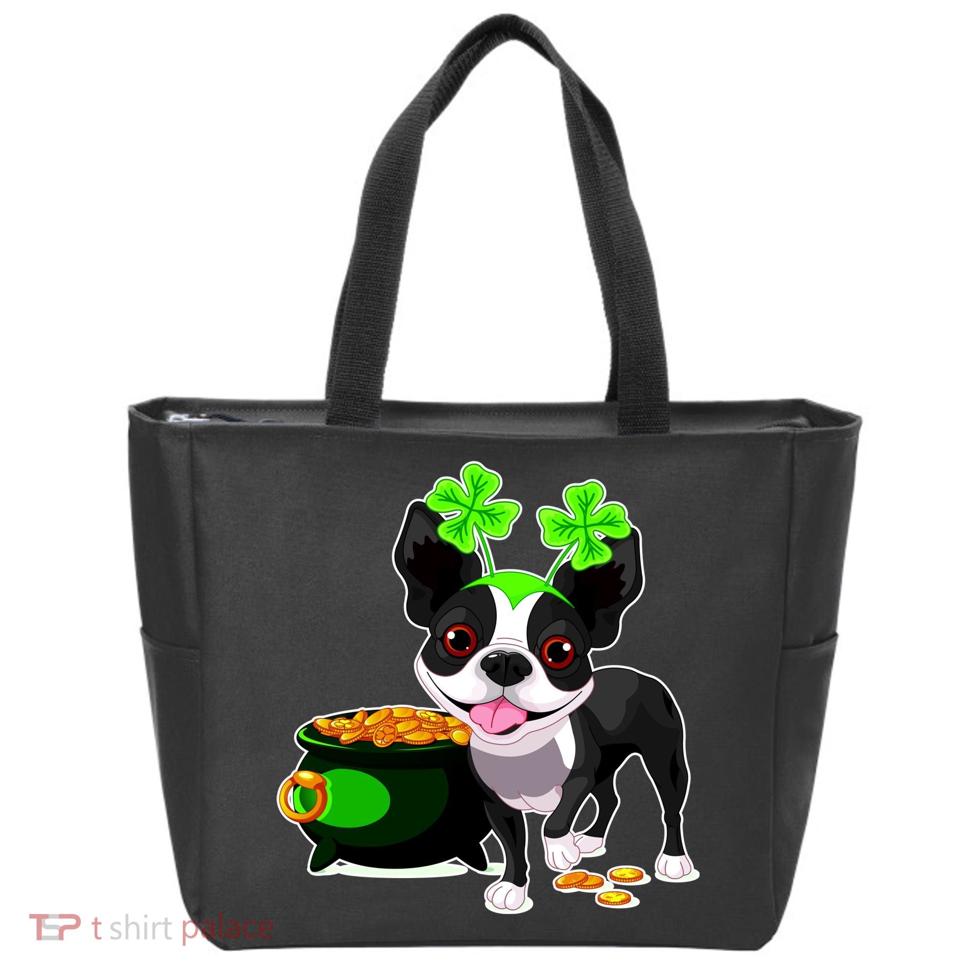 Cute Boston Terrier Shamrock St. Patrick's Day Tote Bag