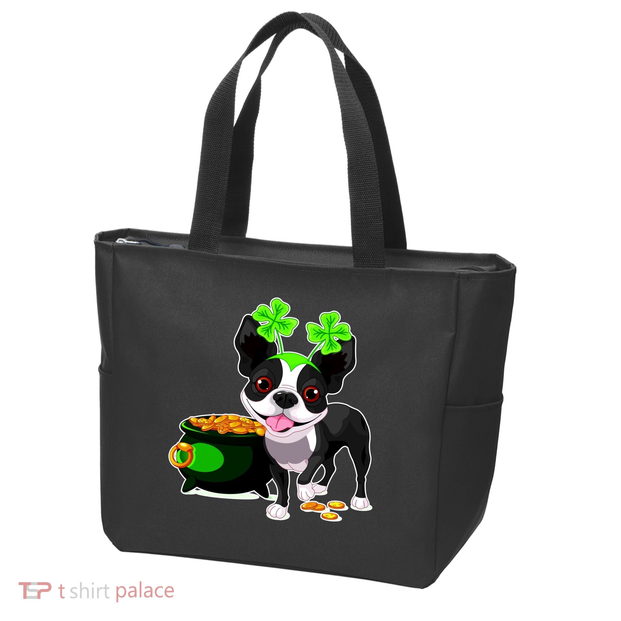 Cute Boston Terrier Shamrock St. Patrick's Day Tote Bag