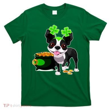 Cute Boston Terrier Shamrock St. Patrick's Day T-Shirt