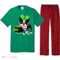 Cute Boston Terrier Shamrock St. Patrick's Day Pajama Set thumb 0