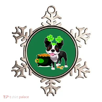 Cute Boston Terrier Shamrock St. Patrick's Day Ornament