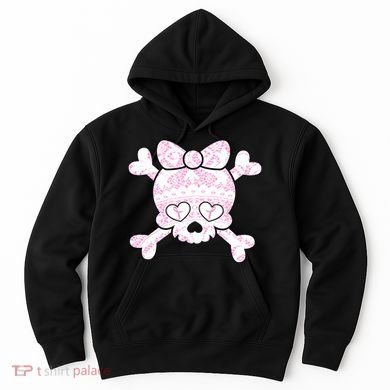 Cute Breast Cancer Bow Tie Skull Hoodie