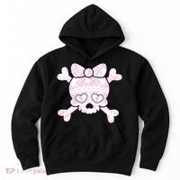 Cute Breast Cancer Bow Tie Skull Hoodie thumb 0