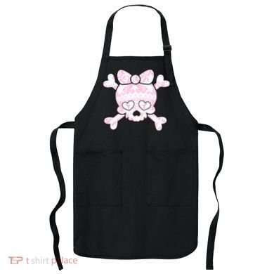 Cute Breast Cancer Bow Tie Skull Apron