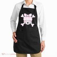 Cute Breast Cancer Bow Tie Skull Apron thumb 2