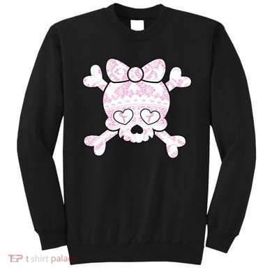Cute Breast Cancer Bow Tie Skull Sweatshirt