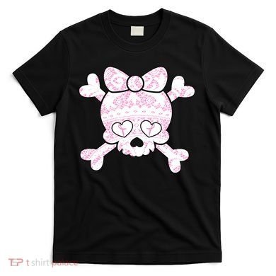 Cute Breast Cancer Bow Tie Skull T-Shirt