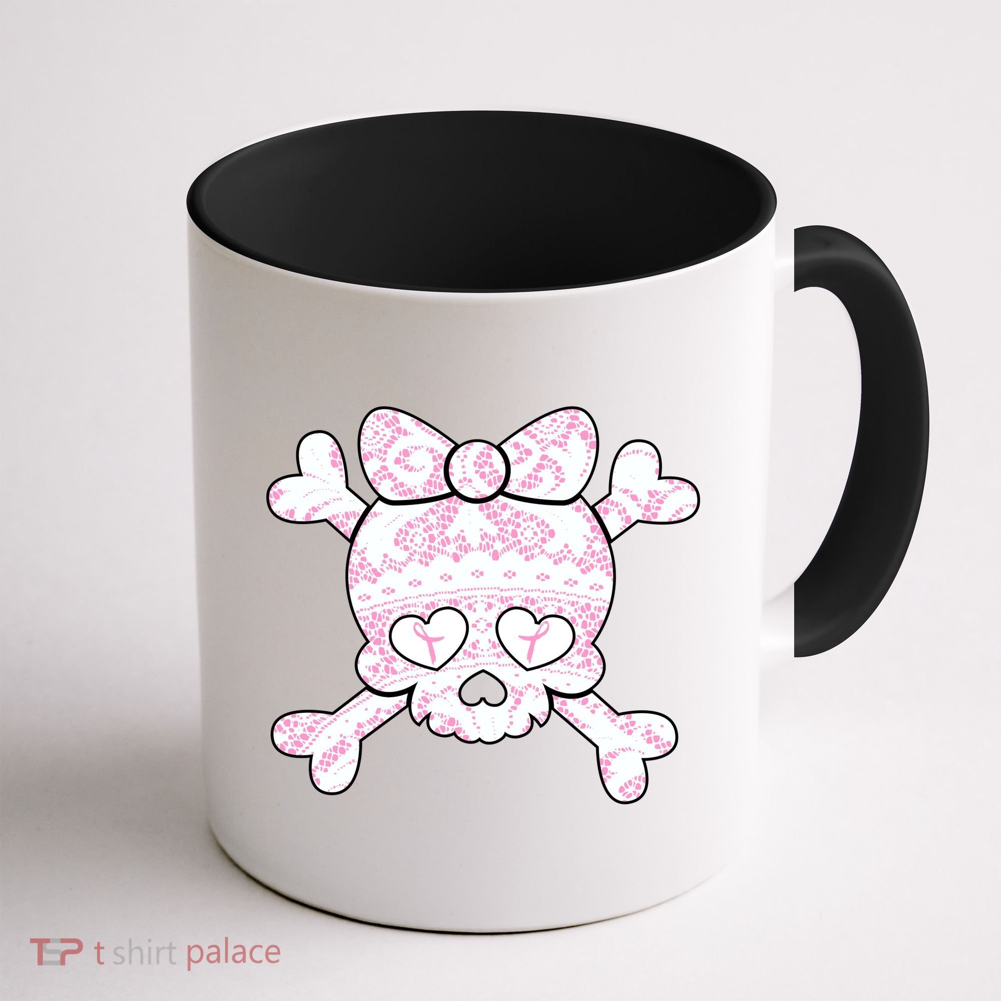 Cute Breast Cancer Bow Tie Skull Coffee Mug