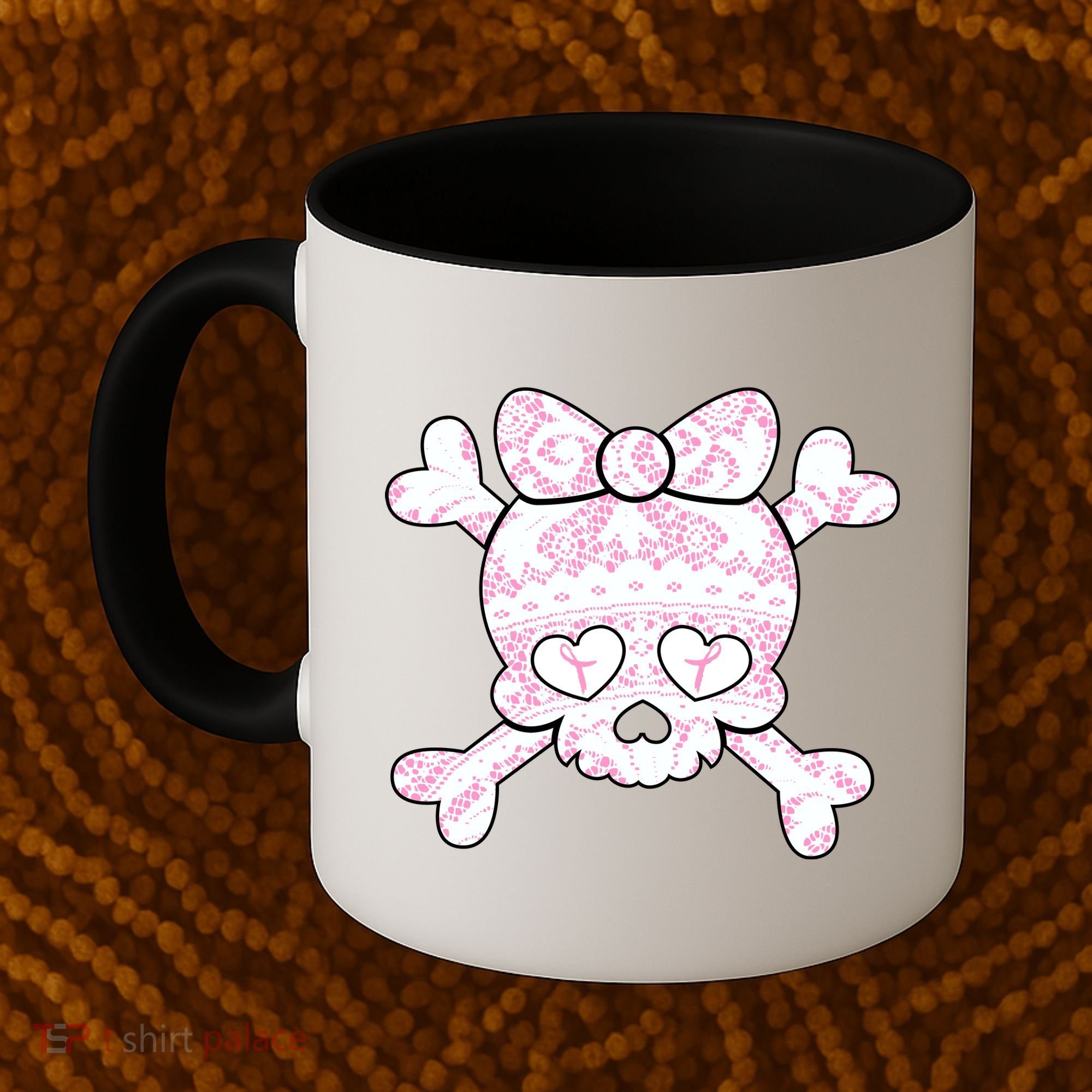 Cute Breast Cancer Bow Tie Skull Coffee Mug