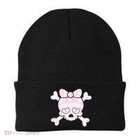 Cute Breast Cancer Bow Tie Skull Beanie thumb 0