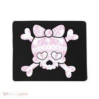 Cute Breast Cancer Bow Tie Skull Mousepad thumb 0