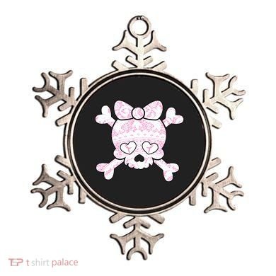 Cute Breast Cancer Bow Tie Skull Ornament