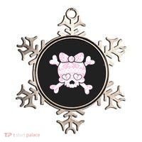 Cute Breast Cancer Bow Tie Skull Ornament thumb 0