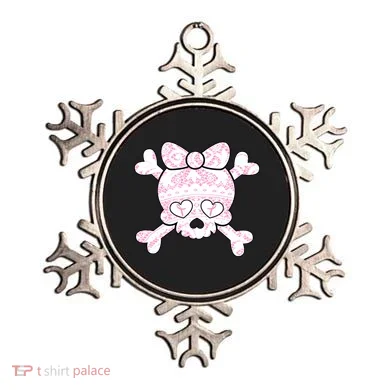 Cute Breast Cancer Bow Tie Skull Ornament