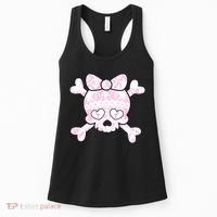 Cute Breast Cancer Bow Tie Skull Women's Tank Top thumb 0