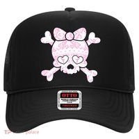 Cute Breast Cancer Bow Tie Skull Hat thumb 0