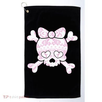 Cute Breast Cancer Bow Tie Skull Golf Towel