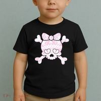 Cute Breast Cancer Bow Tie Skull Toddler T-Shirt thumb 2