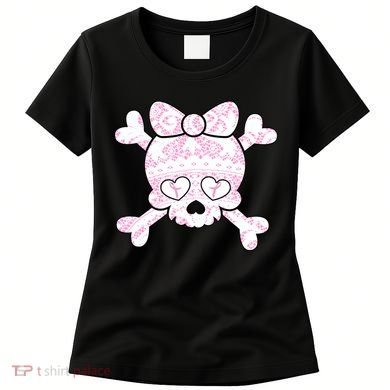 Cute Breast Cancer Bow Tie Skull Women's T-Shirt