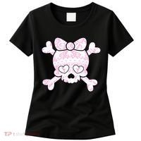 Cute Breast Cancer Bow Tie Skull Women's T-Shirt thumb 0