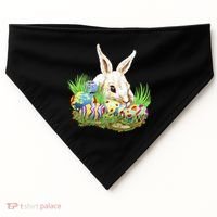 Cute Bunny with Easter Eggs USA-Made Doggie Bandana thumb 0