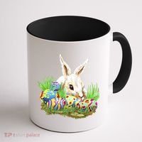 Cute Bunny with Easter Eggs Coffee Mug thumb 1