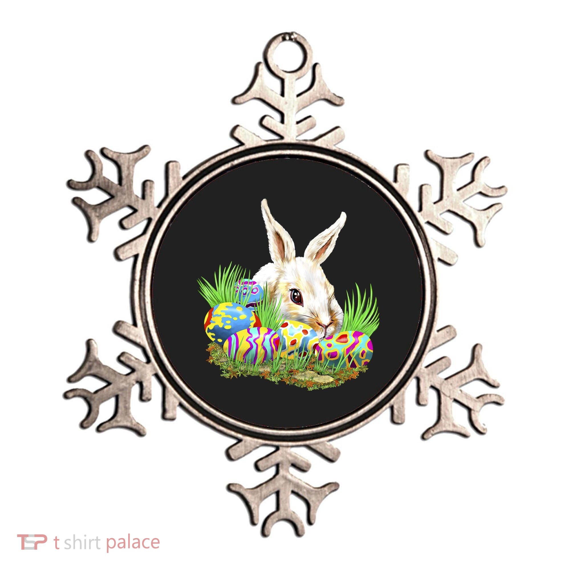 Cute Bunny with Easter Eggs Ornament