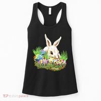 Cute Bunny with Easter Eggs Women's Tank Top thumb 0