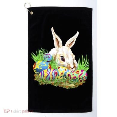 Cute Bunny with Easter Eggs Golf Towel