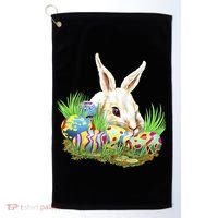 Cute Bunny with Easter Eggs Golf Towel thumb 0