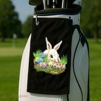 Cute Bunny with Easter Eggs Golf Towel thumb 2