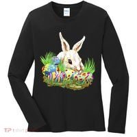 Cute Bunny with Easter Eggs Women's Long Sleeve Shirt thumb 0