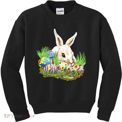 Cute Bunny with Easter Eggs Kids Sweatshirt