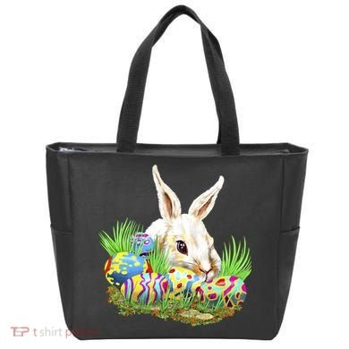 Cute Bunny with Easter Eggs Tote Bag