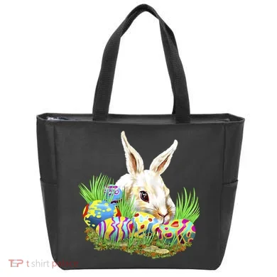 Cute Bunny with Easter Eggs Tote Bag