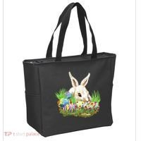 Cute Bunny with Easter Eggs Tote Bag thumb 2