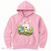Cute Bunny with Easter Eggs Hoodie thumb 0