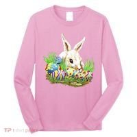 Cute Bunny with Easter Eggs Long Sleeve Shirt thumb 0