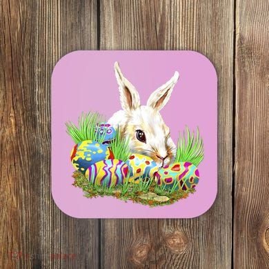 Cute Bunny with Easter Eggs Coaster