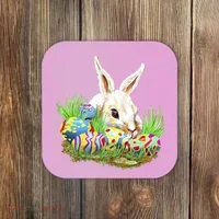 Cute Bunny with Easter Eggs Coaster thumb 0