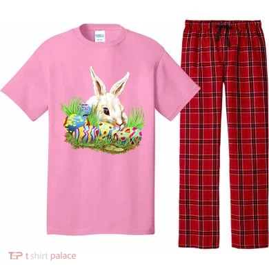 Cute Bunny with Easter Eggs Pajama Set