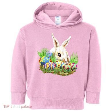 Cute Bunny with Easter Eggs Toddler Hoodie