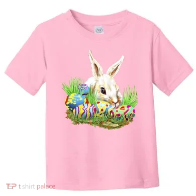 Cute Bunny with Easter Eggs Toddler T-Shirt
