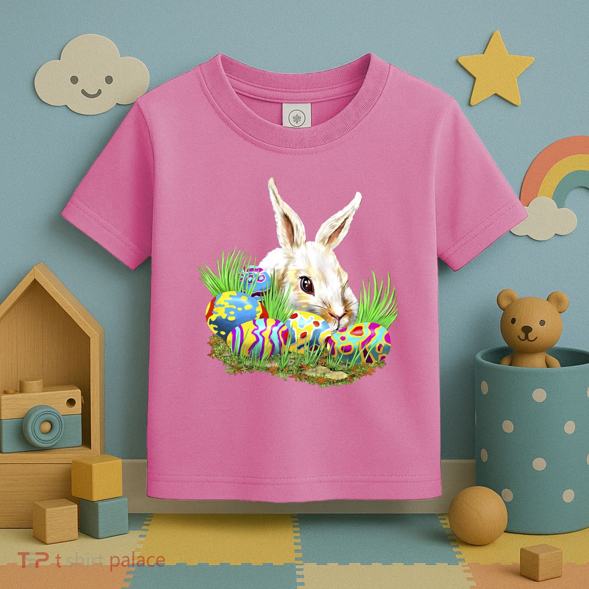 Cute Bunny with Easter Eggs Toddler T-Shirt