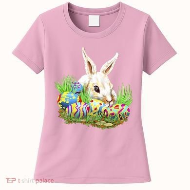 Cute Bunny with Easter Eggs Women's T-Shirt