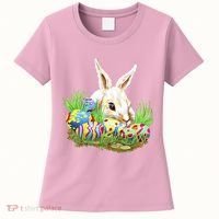 Cute Bunny with Easter Eggs Women's T-Shirt thumb 0