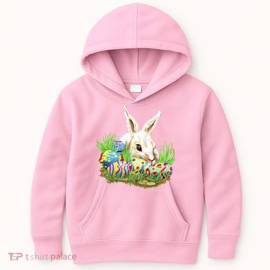 Cute Bunny with Easter Eggs Kids Hoodie