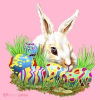 Cute Bunny with Easter Eggs Kids Long Sleeve Shirt thumb 2