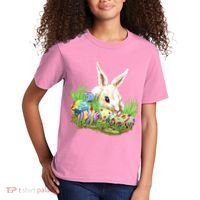 Cute Bunny with Easter Eggs Kids T-Shirt thumb 2