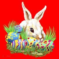 Cute Bunny with Easter Eggs Santa Hat thumb 1